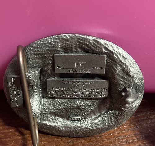 98’ VFW Veterans Of Foreign Wars Volunteers Pewter Belt Buckle Siskiyou Limited - Thumbnail 3