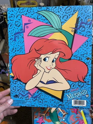 Vintage 90s The Little Mermaid Pocket Folder Impact International EUC - Thumbnail 4