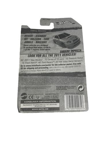 Hot Wheels Subaru Impreza 2011 Thrill Racers Volcano Metal Chassis Thailand - Thumbnail 3