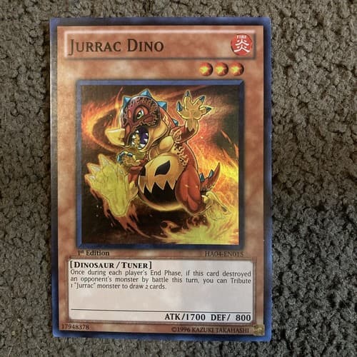 Yu-Gi-Oh! Jurrac Dino HA04-EN015 1st Edition Super Rare NM Holo Unlimited Ed. - Image 1