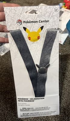 Rare Pokemon Celebration Pikachu Pin & Silver Lanyard 25th Anniversary Sealed! - Image 1