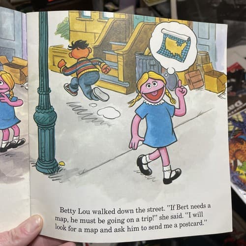 1983 Golden Book Sesame Street Bert & The Missing Mop Mix-Up Jim Henson Muppets - Thumbnail 3