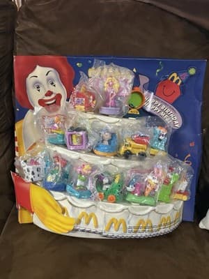 1990s, McDonalds Birthday Happy Meal Display With Sealed Figures Complete - Thumbnail 4