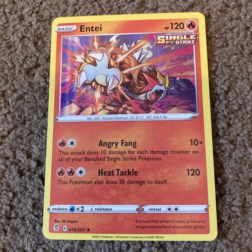 Entei 019/203 Evolving Skies Holo Rare Pokemon Card Near Mint - Image 1