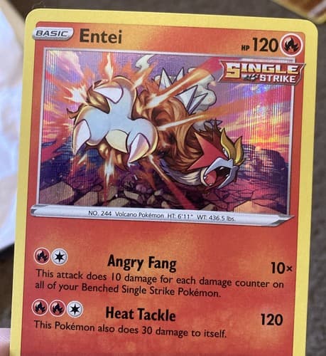 Entei 019/203 Evolving Skies Holo Rare Pokemon Card Near Mint - Thumbnail 3