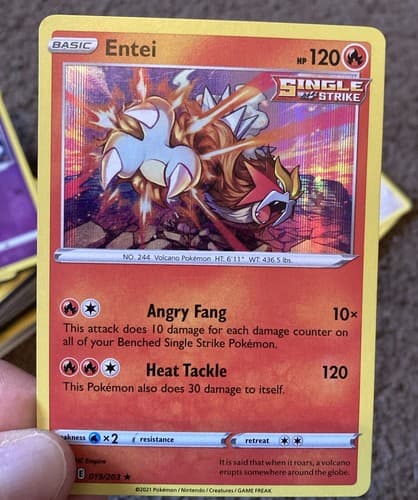 Entei 019/203 Evolving Skies Holo Rare Pokemon Card Near Mint - Thumbnail 4