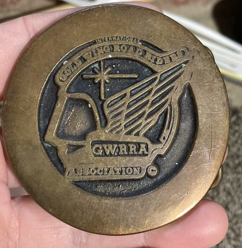 Vintage Honda Gold Wing Road riders Association Belt buckle Heavy - Thumbnail 2