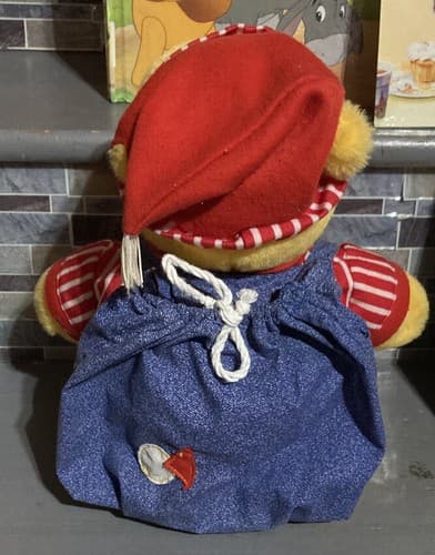 WINNIE POOH BEAR IN PAJAMAS Nightshirt Cap, & BACKPACK 1998 Disney Mattel 14” - Thumbnail 3