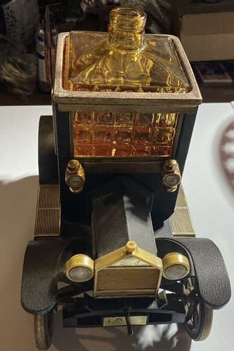 1960’s Ford Model T 1915 Liquor Decanter Japan Music Box w 6 Shot Glasses! WORKS - Thumbnail 2