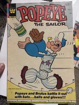 Popeye #171 1982 Whitman Baseball Rare Final Issue FN - Thumbnail 2
