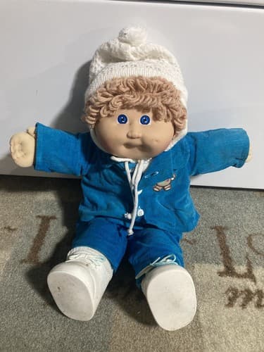 1983 Cabbage Patch Kid Xavier Roberts W/ Blue Bear Outfit & Shoes - Thumbnail 2