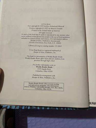 Little Bear By Else Holmelund Minarik - Maurice Sendak. 1st Edition From 1957. - Thumbnail 3