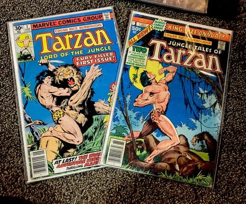 King Sized Jungle Tales Of Tarzan Annual #1 (1977, Marvel) & 1st Issue Fury Fill - Image 1