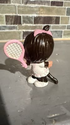 MONCHICHI GIRL PLAYING TENNIS 2" PVC Plastic FIGURE TOY 1979 - Thumbnail 2