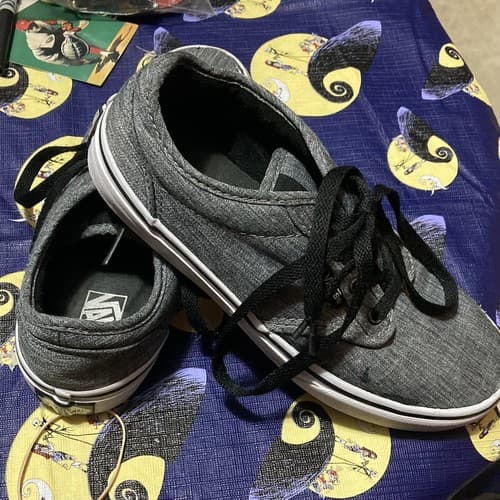 VANS Sneakers For Youth Size 4 Pewter Upper Canvas Flats Shoe - Image 1