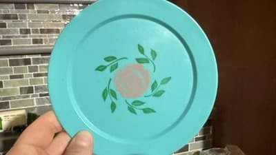 Vintage Pretend Play Tea Set Teal, Pink, Red - Thumbnail 4