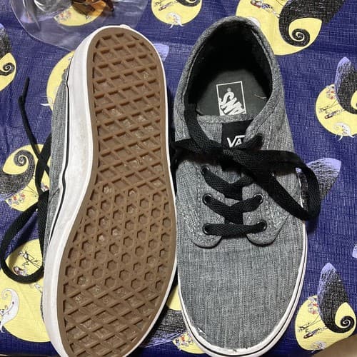 VANS Sneakers For Youth Size 4 Pewter Upper Canvas Flats Shoe - Thumbnail 4