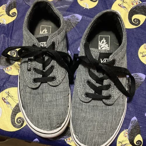 VANS Sneakers For Youth Size 4 Pewter Upper Canvas Flats Shoe - Thumbnail 3