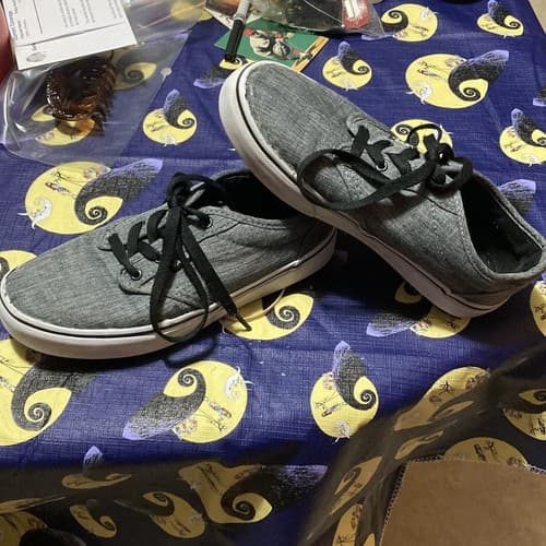 VANS Sneakers For Youth Size 4 Pewter Upper Canvas Flats Shoe - Thumbnail 2