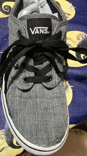 VANS Sneakers For Youth Size 4 Pewter Upper Canvas Flats Shoe - Thumbnail 6