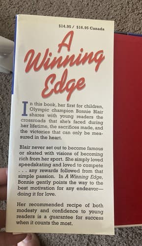 SIGNED!! Bonnie Blair A Winning Edge USA Olympic Speed Skater 1996 1st Ed. Book - Thumbnail 2