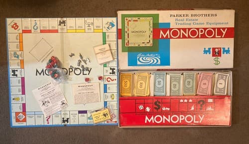 1961 Parker Brothers Monopoly Complete! Real Estate Game! Family General Mills - Image 1
