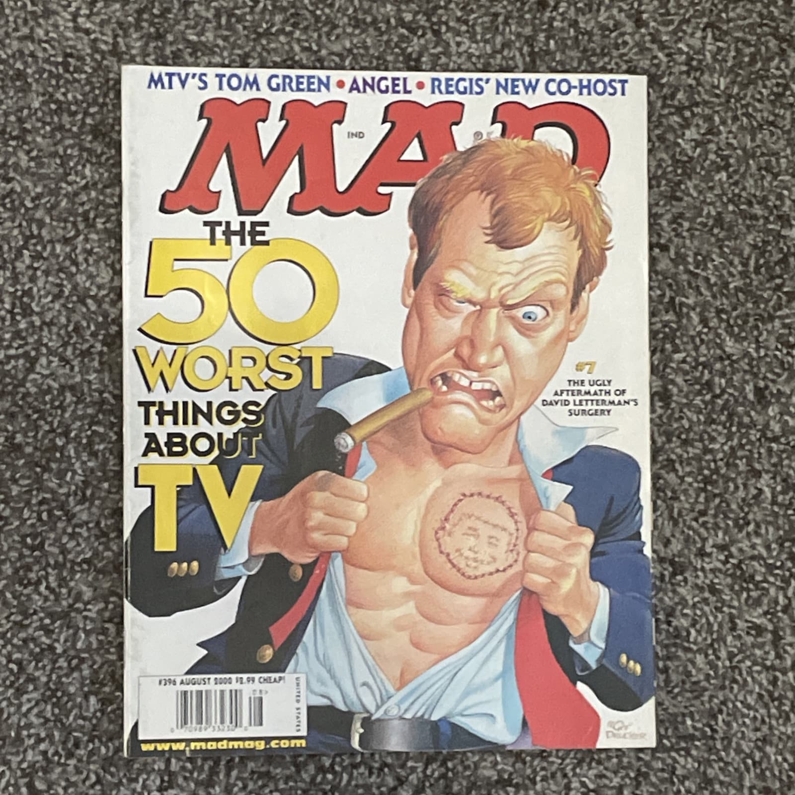 MAD MAG DAVID LETTERMAN “The 50 Worst Things About Tv!” #7 2000 VF+ - Thumbnail 2