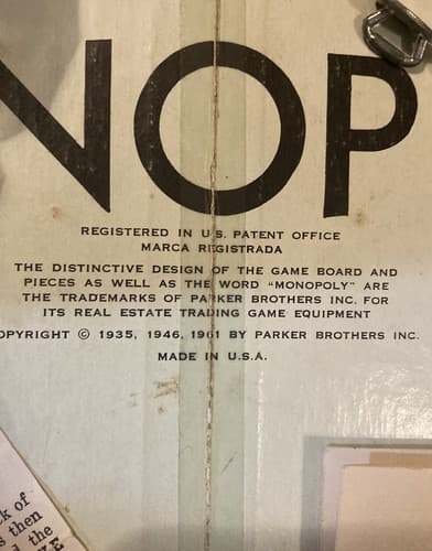 1961 Parker Brothers Monopoly Complete! Real Estate Game! Family General Mills - Thumbnail 5