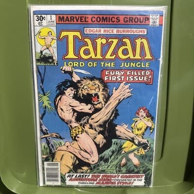 TARZAN LORD OF THE JUNGLE #1 LION COVER MARVEL 1977 VF+ - Image 1