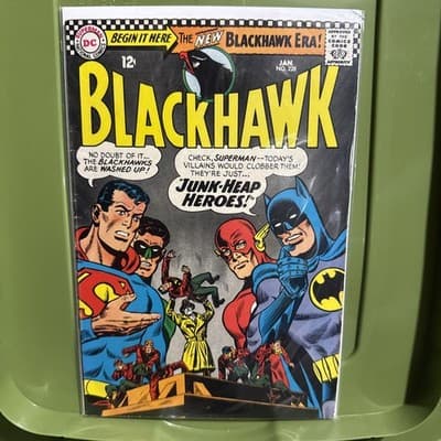 BLACKHAWK #228 1967-SUPERMAN FLASH & BATMAN ON COVER VG - Image 1