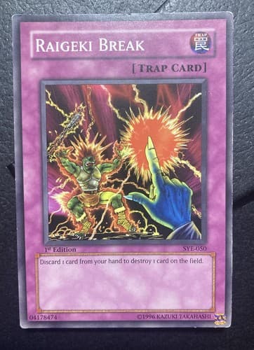 YuGiOh RARE TCG Raigeki Break Starter Deck Yugi Evolution SYE-050 1st ED LIMITED - Thumbnail 2