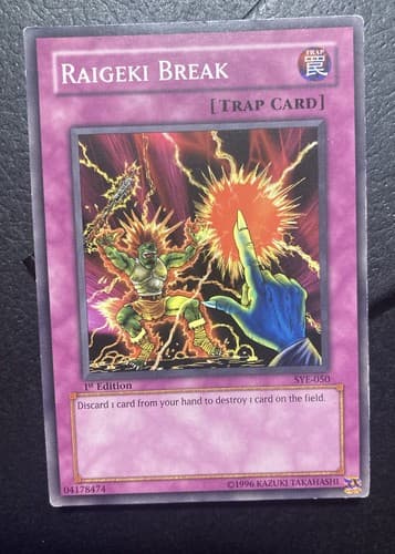 YuGiOh RARE TCG Raigeki Break Starter Deck Yugi Evolution SYE-050 1st ED LIMITED - Image 1