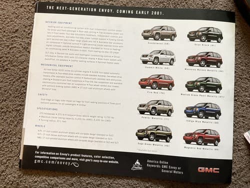 2002 GMC ENVOY INTRO Truck Brochure / Catalog with Color Chart: SLT, SUV, - Thumbnail 2