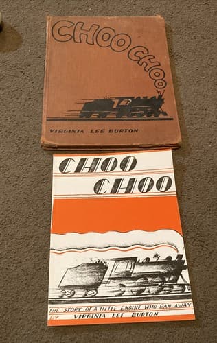 RARE SET VIRGINIA Burton CHOO CHOO Story of Little Engine Who Ran Away 1937” 64” - Image 1