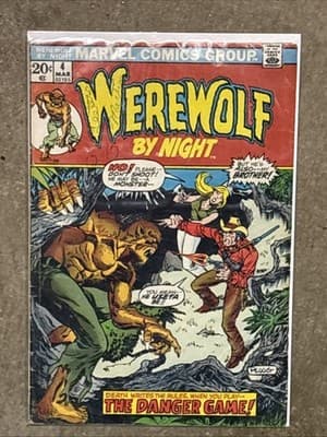 MARVEL COMICS WEREWOLF BY NIGHT #4 (1972) MIKE PLOOG COVER DANGER GAME! - Image 1