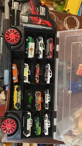 Vehicle Storage Case FULL Of Older & Modern Diecast Collectible Trucks - Thumbnail 4