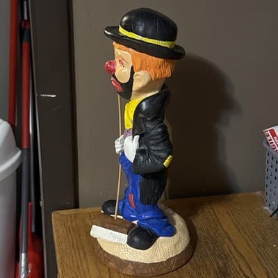 1975 Continental Studios Hobo Clown Statue 17" Chalkware Rare Complete Mint - Thumbnail 3