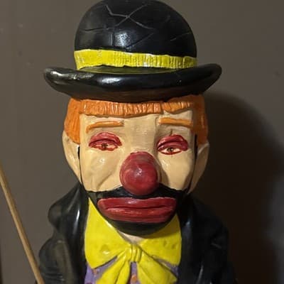 1975 Continental Studios Hobo Clown Statue 17" Chalkware Rare Complete Mint - Thumbnail 6
