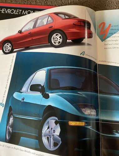 1996 Pontiac Brochure w/ Color Charts: FIREBIRD,TRANS,GRAND AM,PRIX,BONNEVILLE, - Thumbnail 2