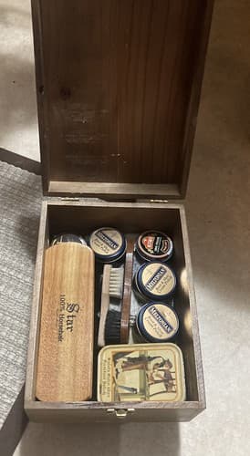 Old Service Shoeshine Collectors Dovetailed KIWI Handcrafted Kit Brushes & More - Thumbnail 8