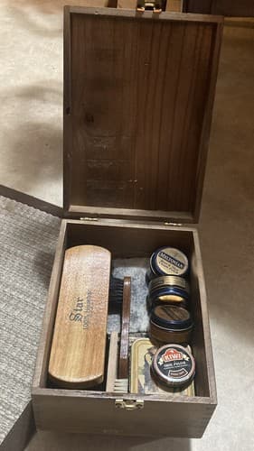 Old Service Shoeshine Collectors Dovetailed KIWI Handcrafted Kit Brushes & More - Thumbnail 4