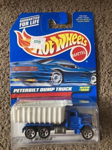 1999 Vintage Hot Wheels Collector #1009 PETERBILT DUMP TRUCK Blue White Bed NIP - Image 1