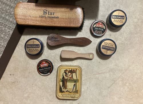 Old Service Shoeshine Collectors Dovetailed KIWI Handcrafted Kit Brushes & More - Thumbnail 6