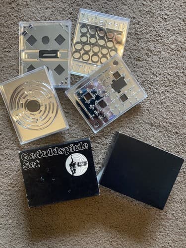 Geduldspiele 4 Pocket Puzzle Set West Germany Pussycat Games 1986 Mind Benders - Image 1