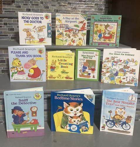 1990s+ RICHARD SCARRY BOOKS Bedtime Stories Words Busy Manners - Image 1