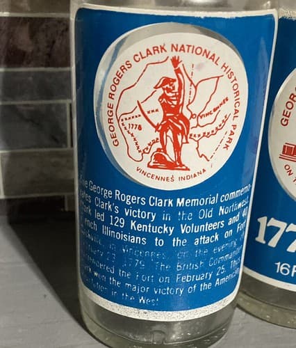 VTG 1976 RC Royal Crown Cola Bicentennial Glass Soda Bottle 16oz Clark Mem - Thumbnail 2