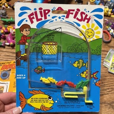 Rare Vintage Mini Magnetic Dozer #545 Smethport Specialty & Flip A Fish Complete - Thumbnail 3