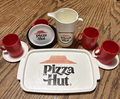 1980’S RARE PIZZA HUT CHILTON PIZZA PARTY PLAY FOOD SET PLASTIC ALUMINUM