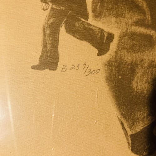 Very Rare Hand Drawn Portrait Of Comedian "Marx Brothers" Signed & # by Lanse - Thumbnail 6