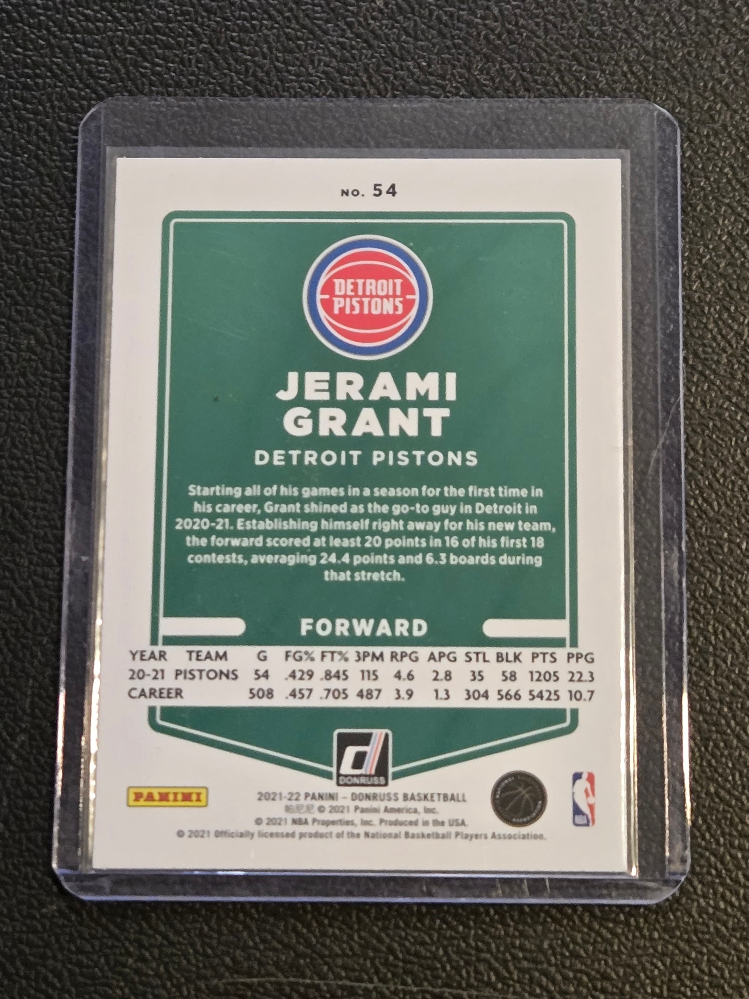 2021-22 Donruss #54 Jerami Grant Holo Green and Yellow Laser - Thumbnail 2